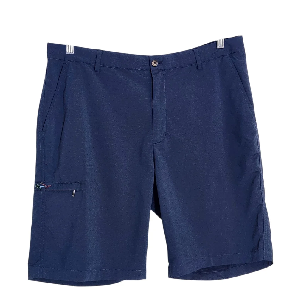 Greg Norman Navy Golf Shorts Size 38